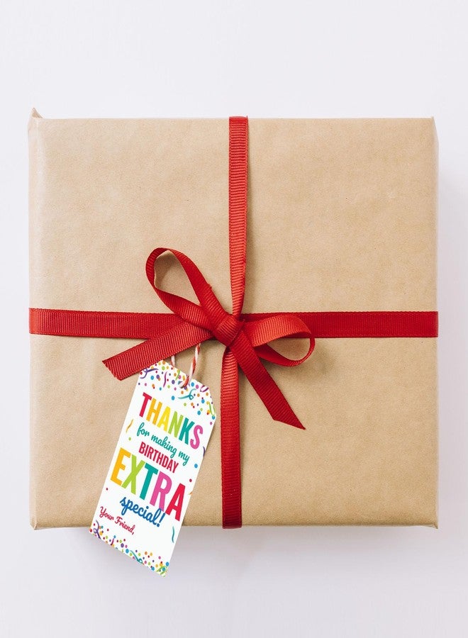 Pink Pixie Studio Thanks for Making My Birthday Extra Special Tag, 25 Birthday Party Favor Tags Labels for Goodie Treat Bags Kids Student Classroom Made in the USA - Image 4